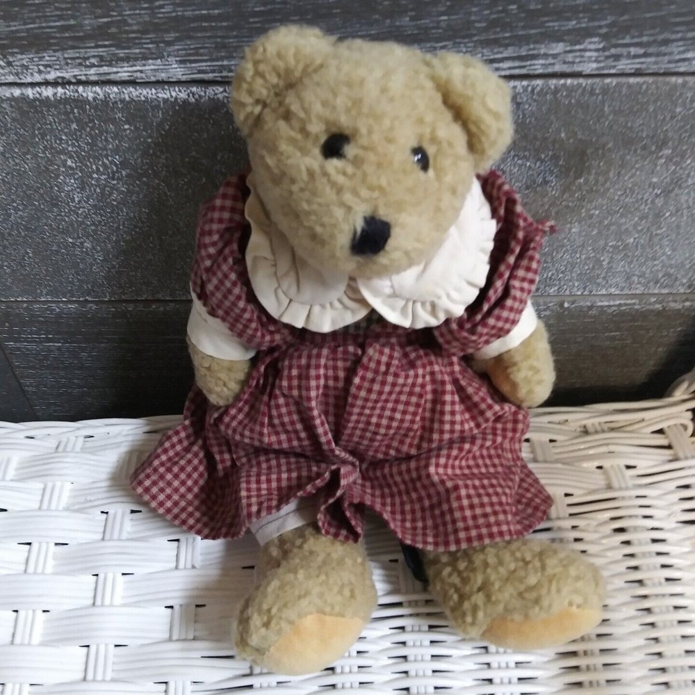 Vintage Boyds Bears Patsy Bear 10" Red Plaid Dress Retired Collectible 1995 VTG